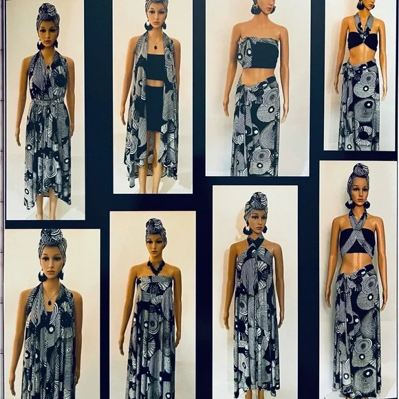 8-way Resort/Beach Wear 4-pc Wrap Ballerina Skirt Set - Picture 4 of 10